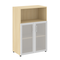 Шкаф средний широкий (2 низких фасада стекло в раме) Yalta LT.ST-2.2 R акация лорка